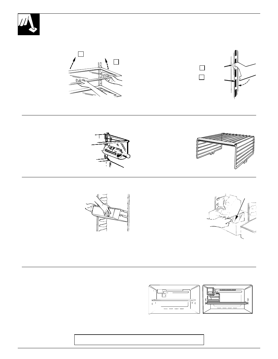 Shelves, Shelves , 9, How to rearrange your shelves | Removable wine rack, Extra freezer shelf, Porta-bins on the doors, Snuggers, Features vary by model two-position freezer shelf | GE 19 User Manual | Page 8 / 32