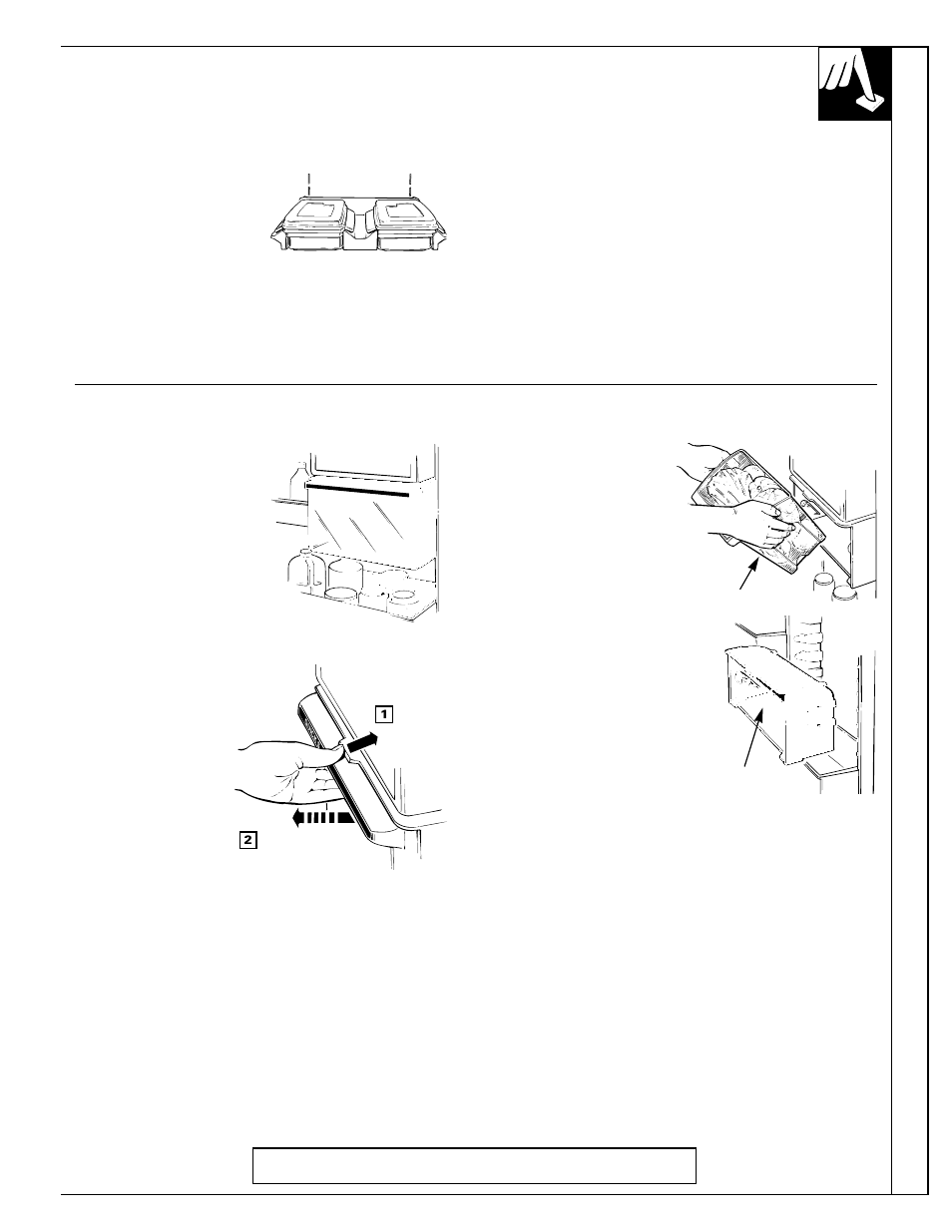 Shelves, Quick serve, System | Quick store bin, Features vary by model | GE 19 User Manual | Page 9 / 32