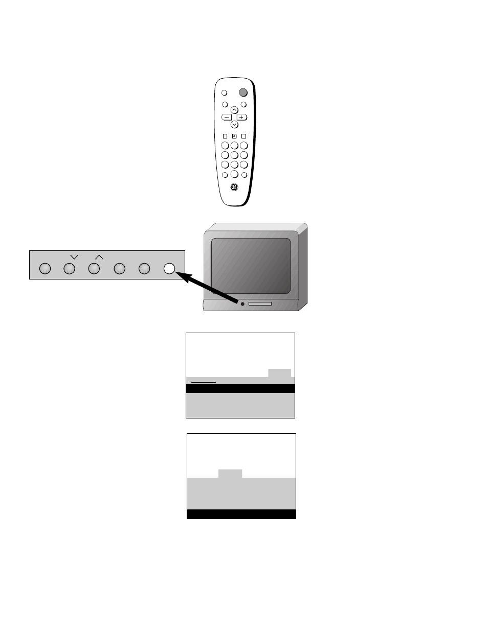 Quick guide to your tv, Startup, Set the time | Turn on the tv, 21 am 13 | GE TV User Manual | Page 5 / 28