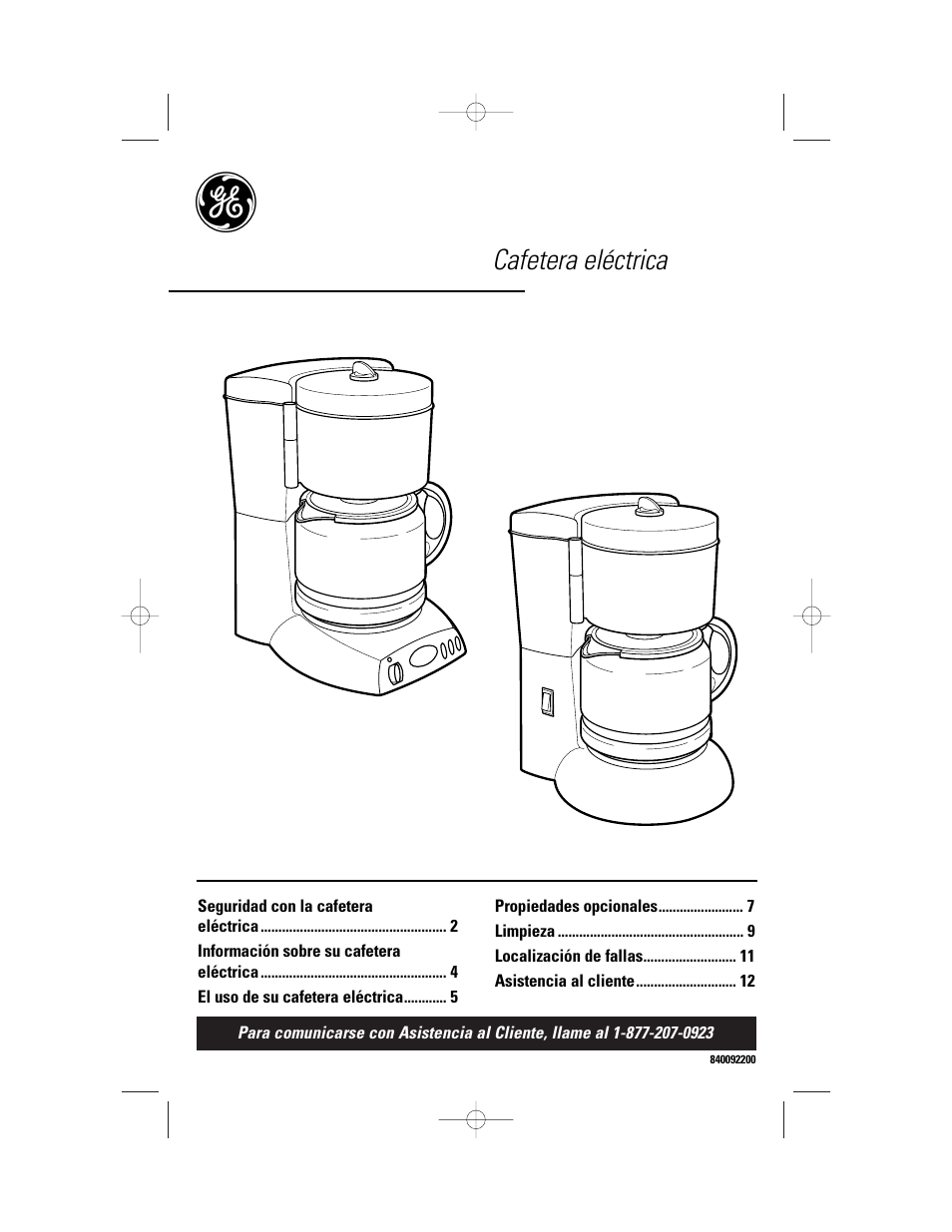 Cafetera eléctrica | GE 840092200 User Manual | Page 13 / 24