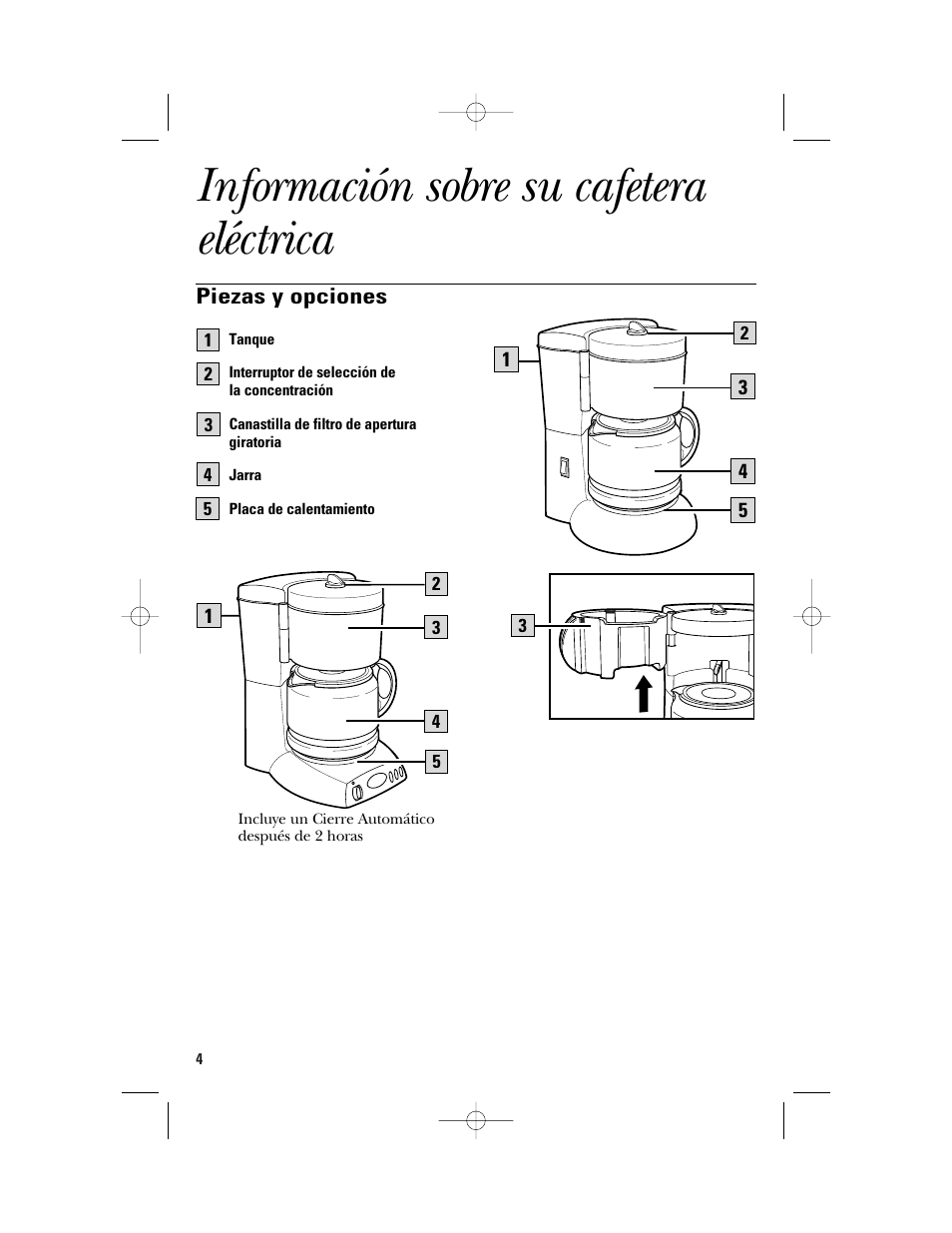 Información sobre su cafetera eléctrica | GE 840092200 User Manual | Page 16 / 24