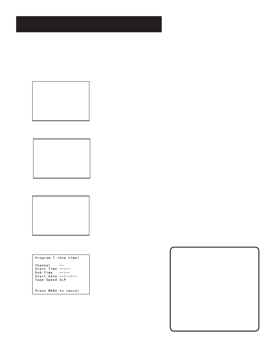 Programs overlap message, Timer, Timer recording | Timer recordings menu, Recording, Timer recording information | GE VG4061 User Manual | Page 27 / 60