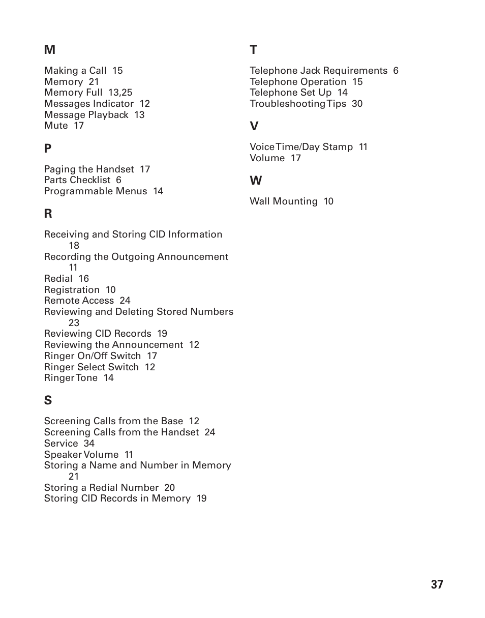 37 m | GE 25860 User Manual | Page 37 / 76