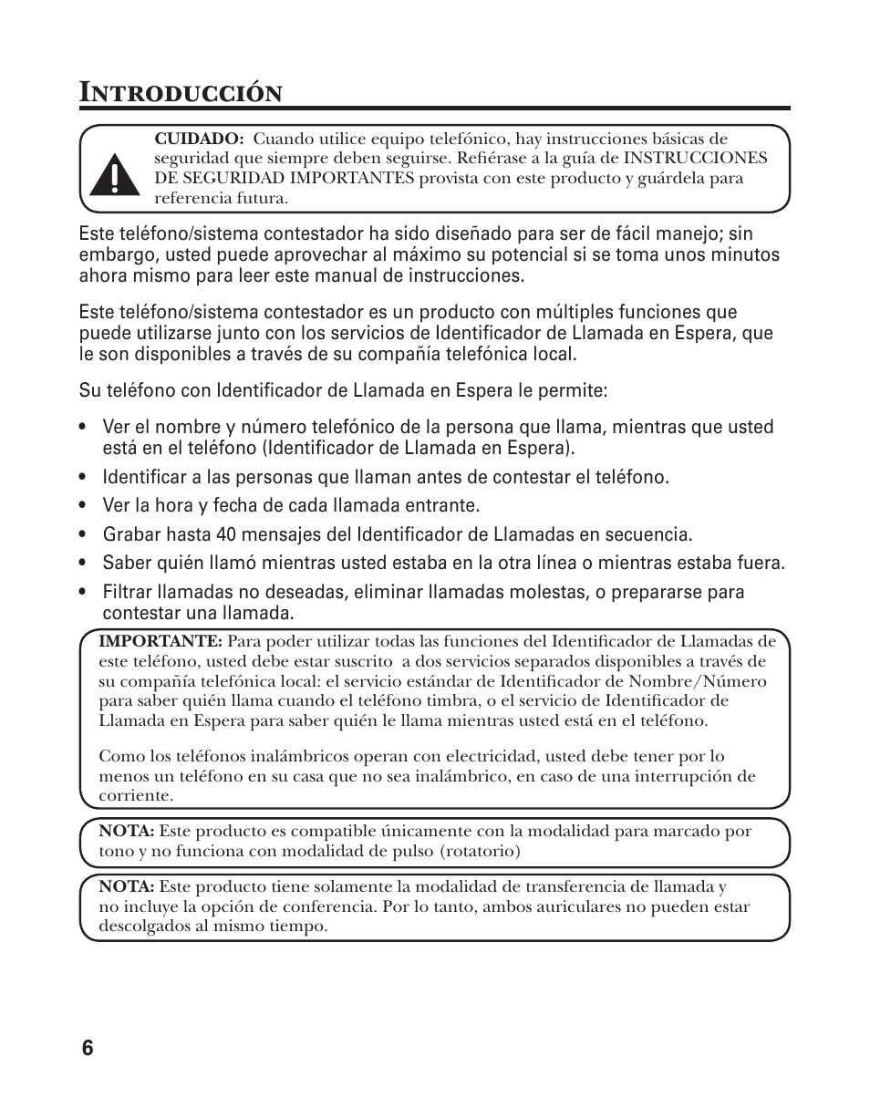 Introducción | GE 25860 User Manual | Page 44 / 76