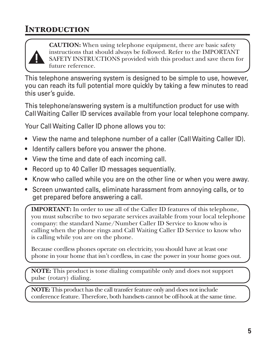 Introduction | GE 25860 User Manual | Page 5 / 76