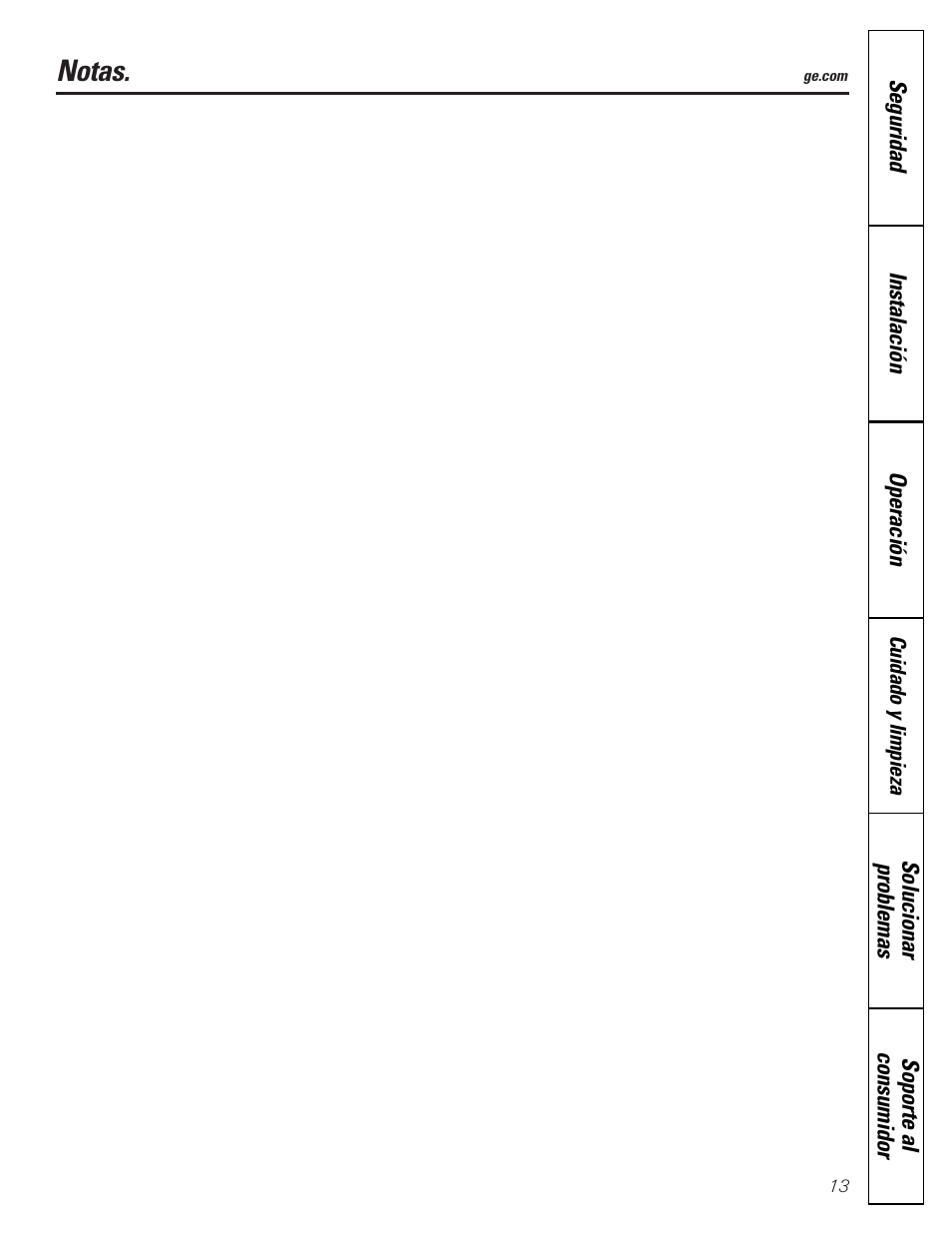 Notas | GE WineChiller User Manual | Page 29 / 32