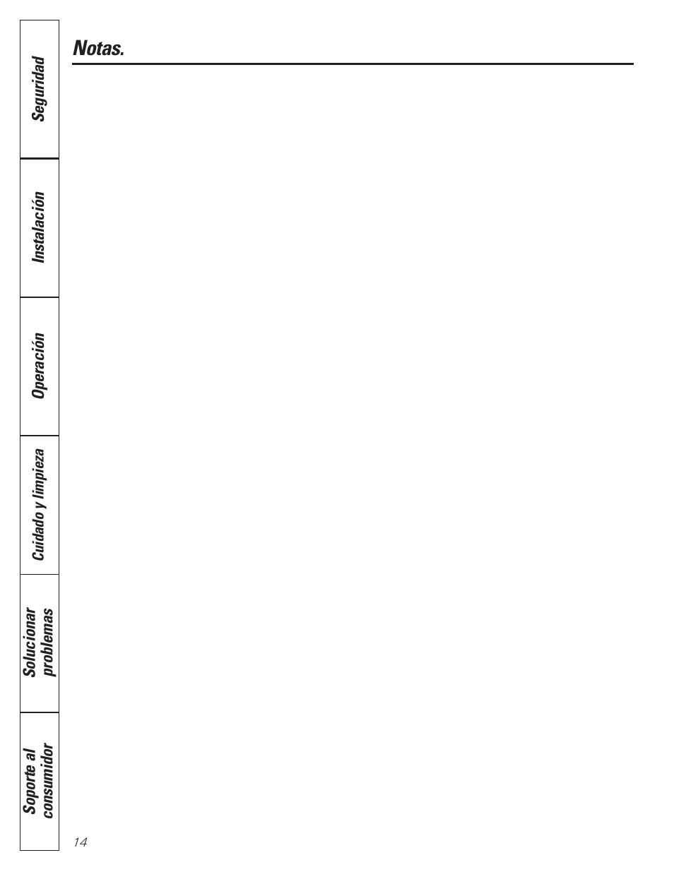 Notas | GE WineChiller User Manual | Page 30 / 32