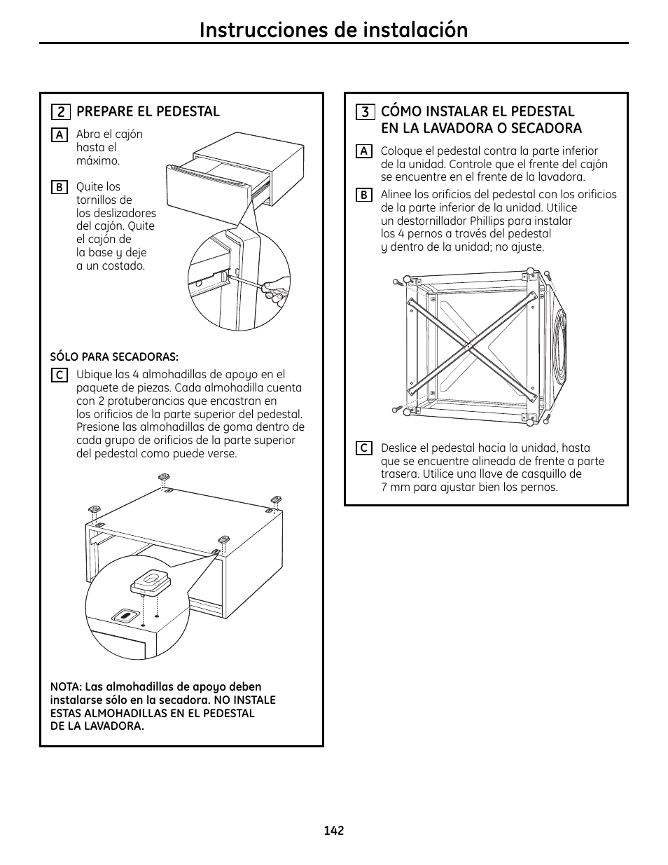 Instrucciones de instalación | GE UPVH890 User Manual | Page 142 / 152