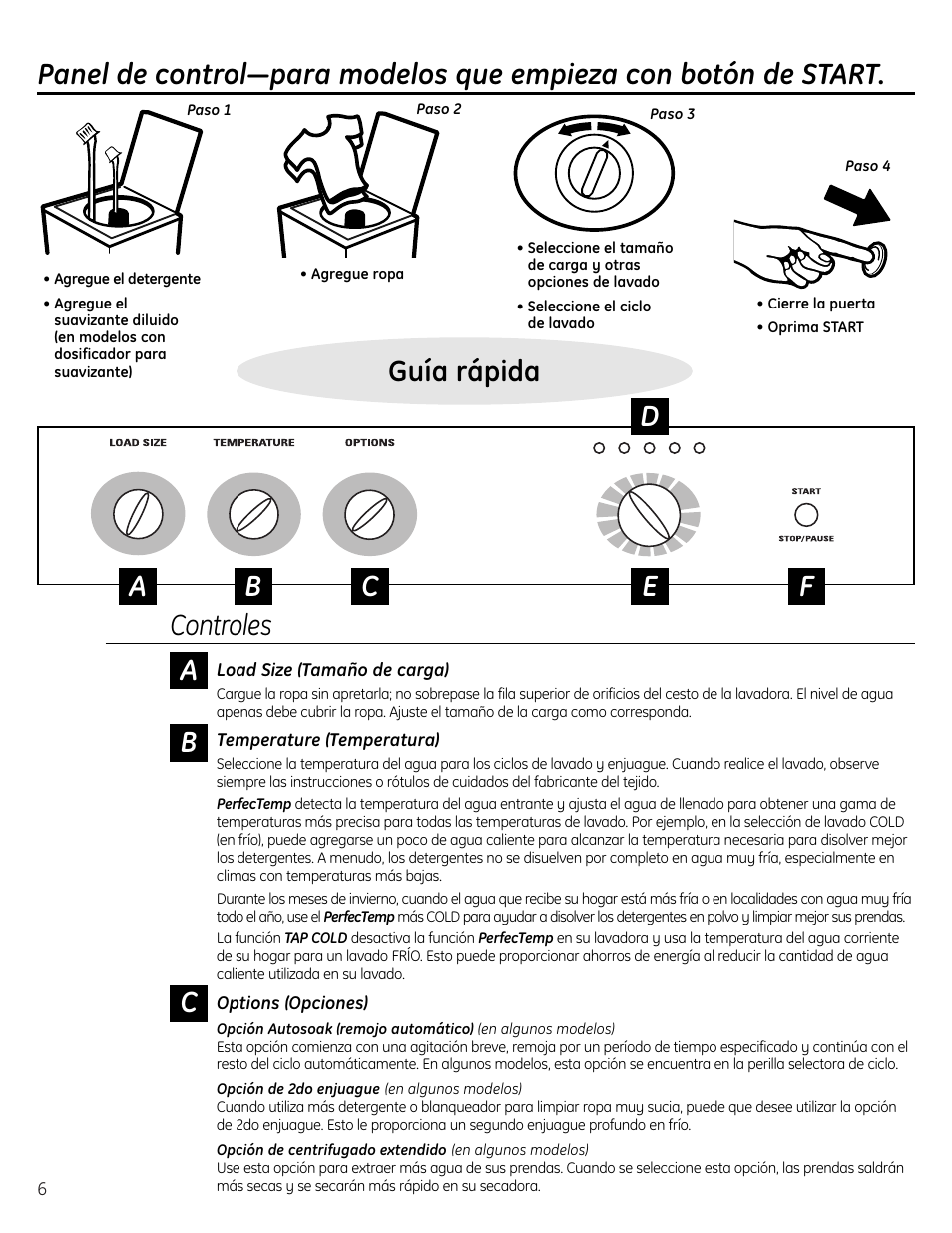 Controles | GE S3700 User Manual | Page 22 / 32