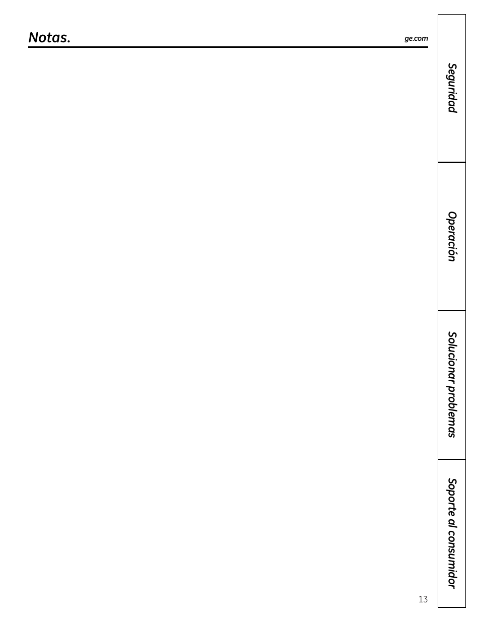 Notas | GE S3700 User Manual | Page 29 / 32
