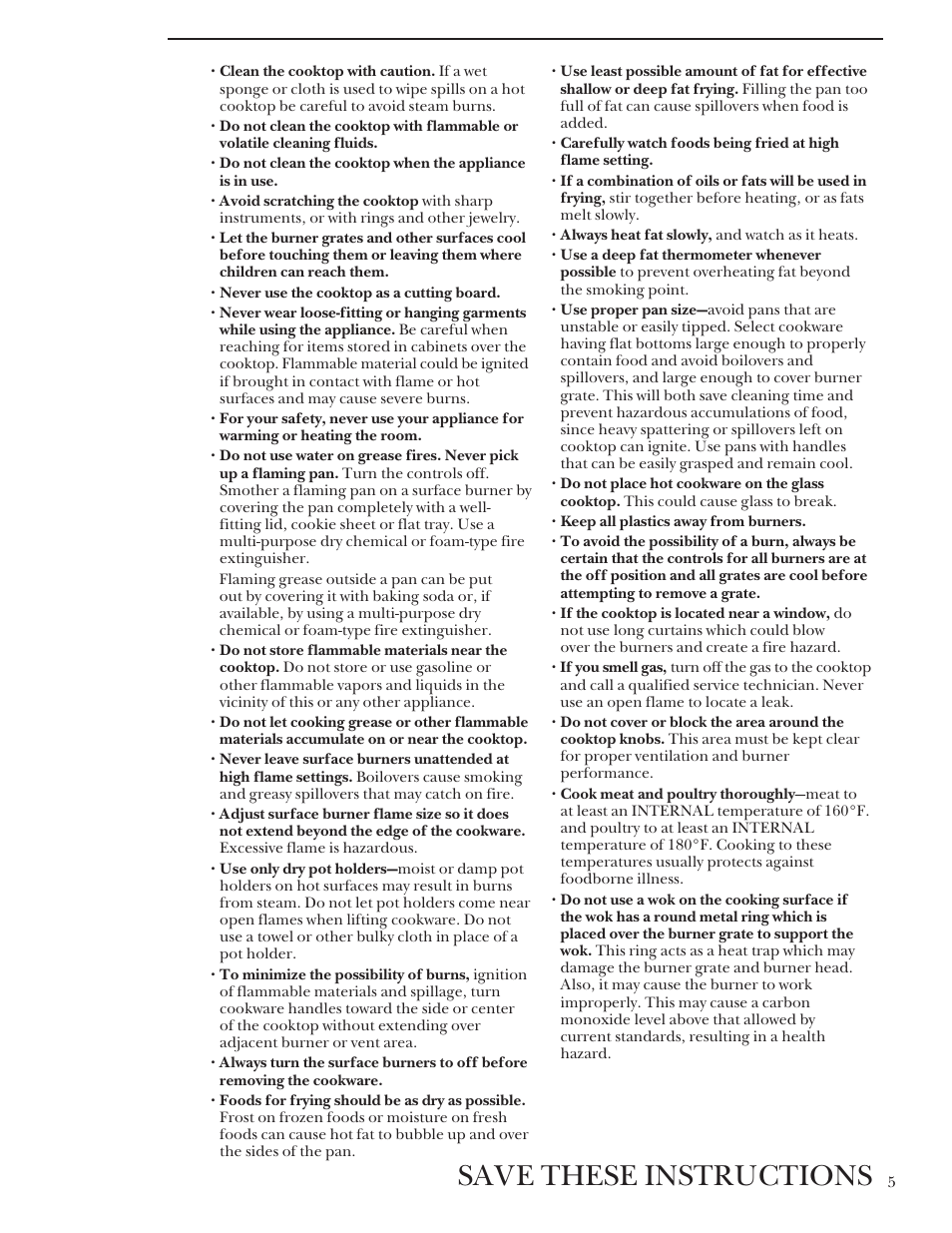Save these instructions | GE Monogram ZGU3650BBBG User Manual | Page 5 / 16