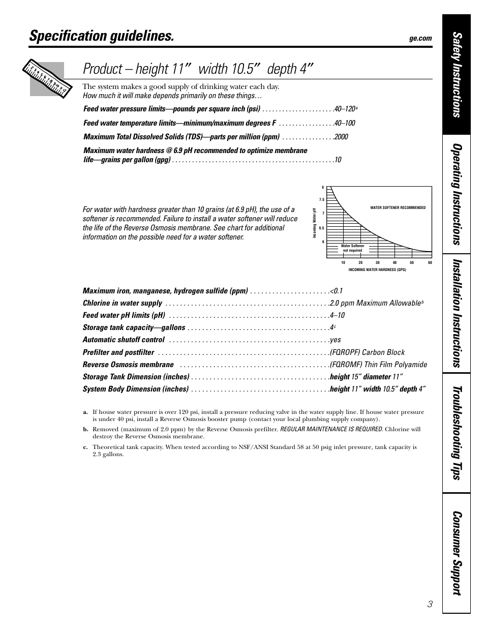 Specification guidelines | GE PNRQ21LBN User Manual | Page 3 / 84