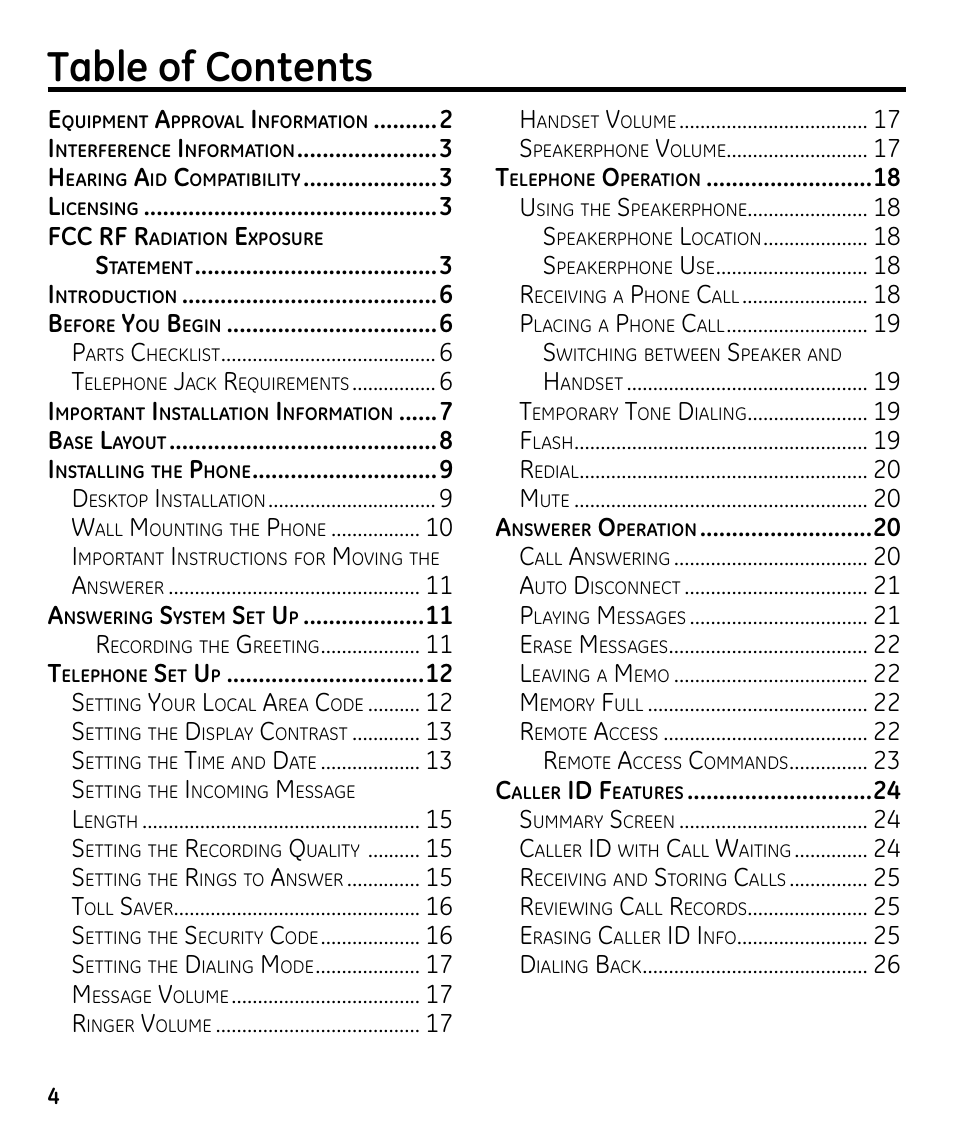 GE 00023598 User Manual | Page 4 / 80