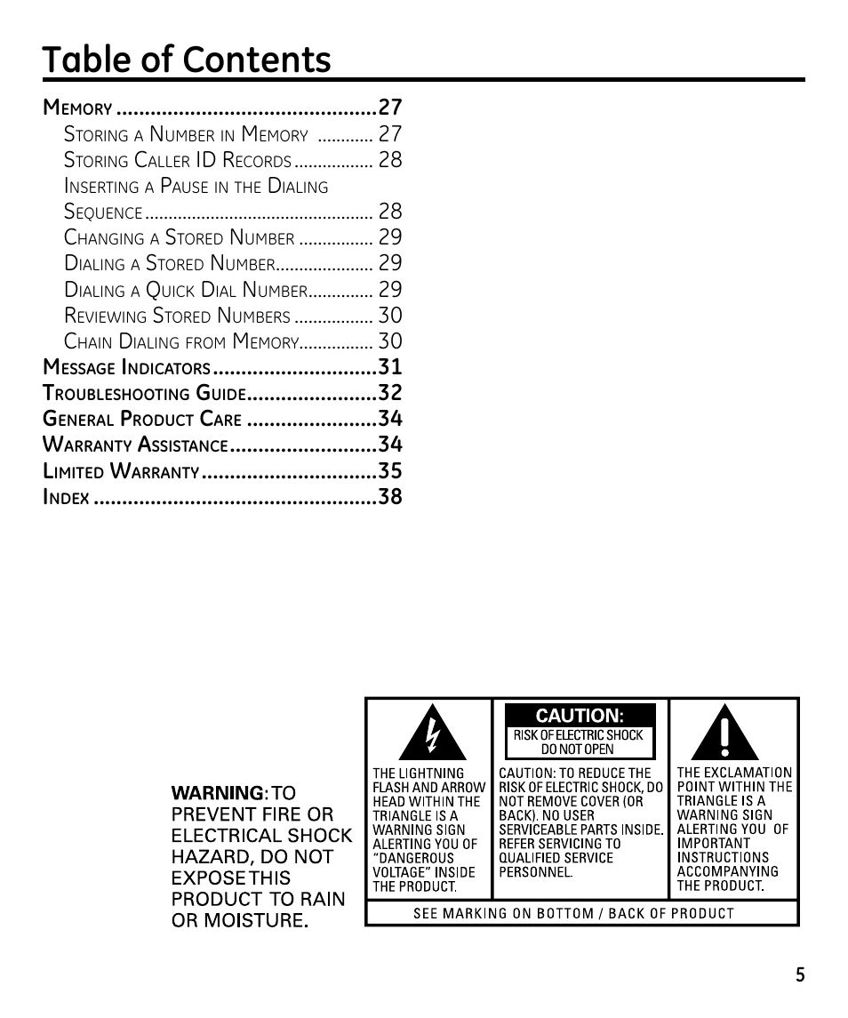 GE 00023598 User Manual | Page 5 / 80