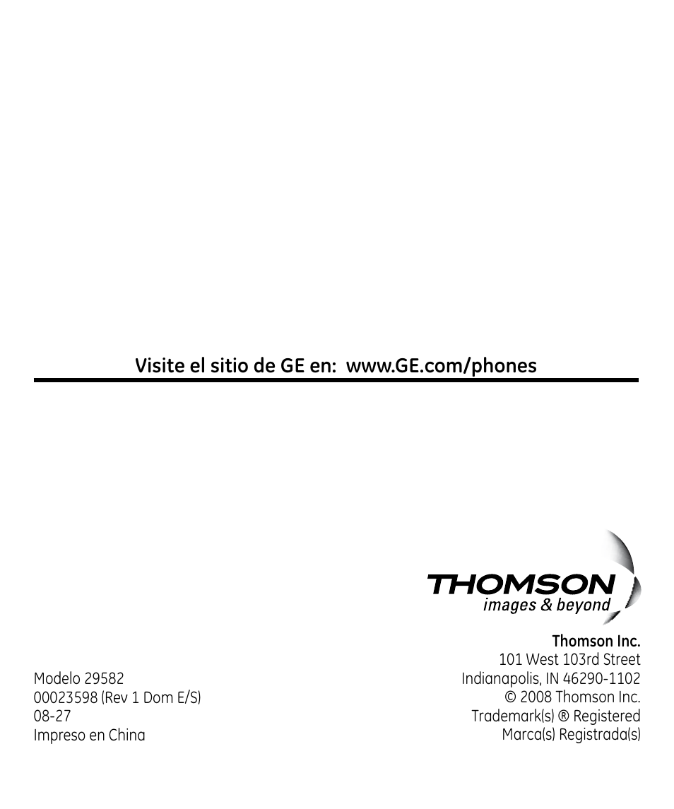 GE 00023598 User Manual | Page 80 / 80