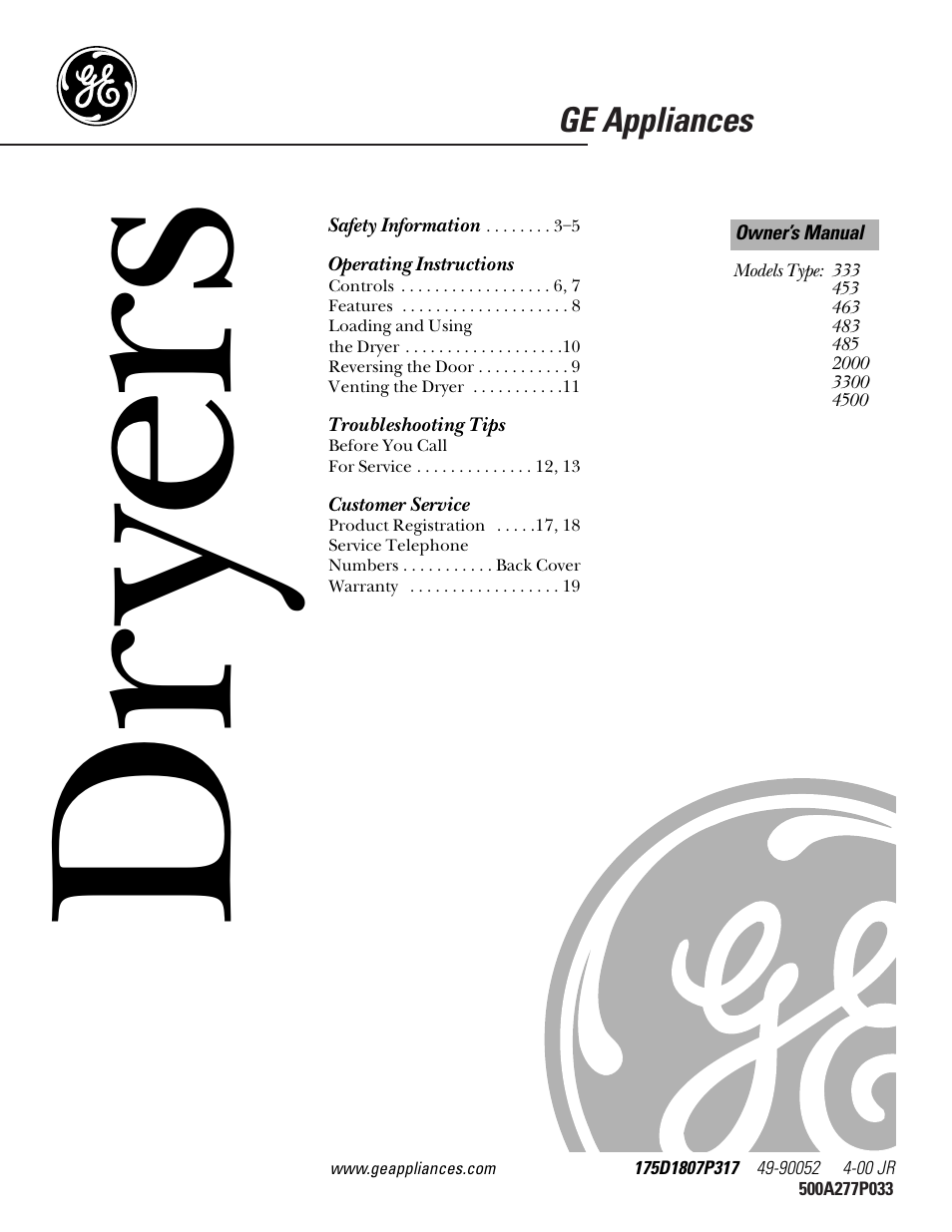 GE 485 User Manual | 20 pages