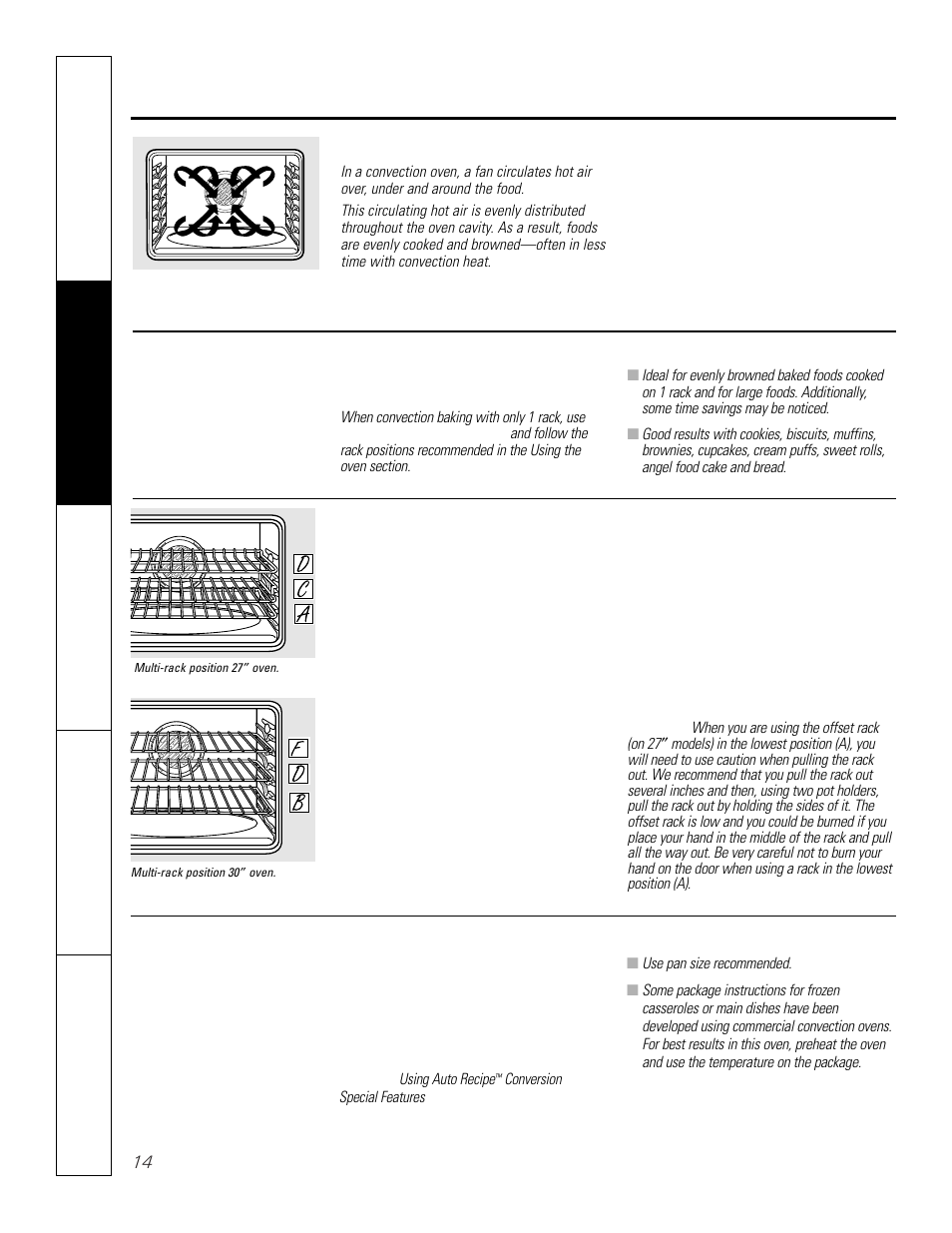 Using the convection oven | GE JCT 915 User Manual | Page 14 / 32