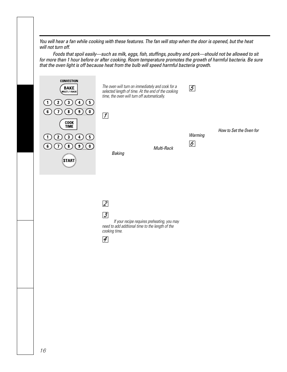 Using the timed features for convection cooking | GE JCT 915 User Manual | Page 16 / 32