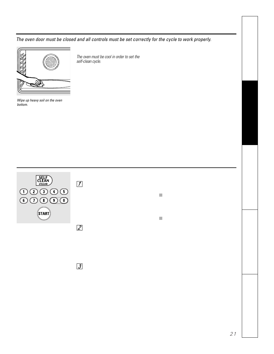 Using the self-cleaning oven | GE JCT 915 User Manual | Page 21 / 32
