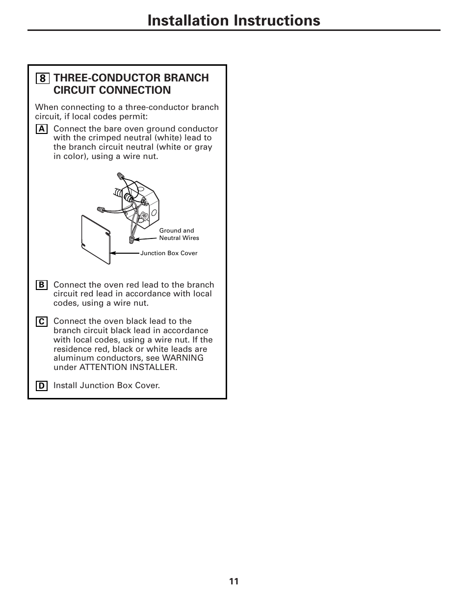 Installation instructions | GE TRIVECTION JT980 User Manual | Page 11 / 16