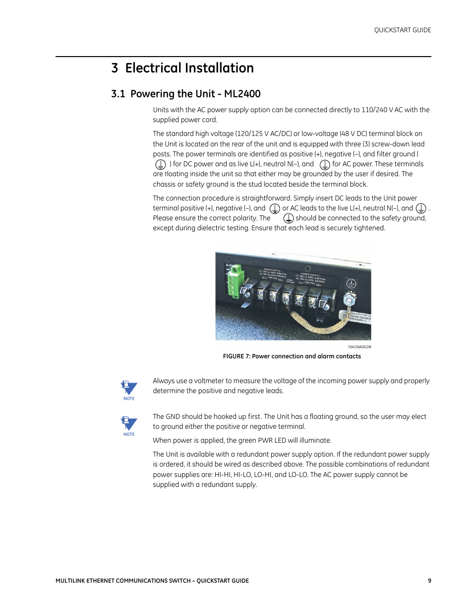 3 electrical installation | GE MULTILINK 1601-9026-A3 User Manual | Page 13 / 70