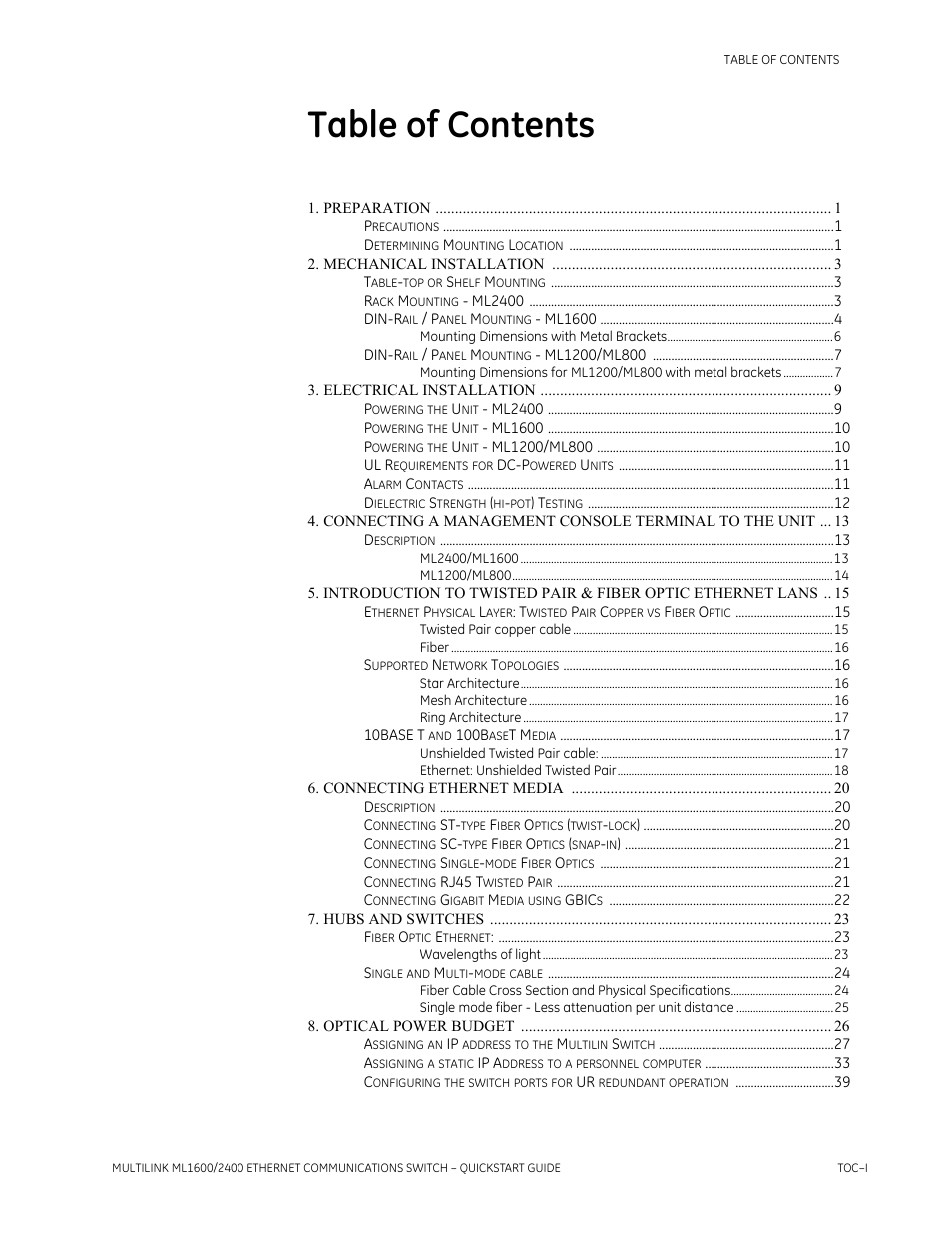 GE MULTILINK 1601-9026-A3 User Manual | Page 3 / 70