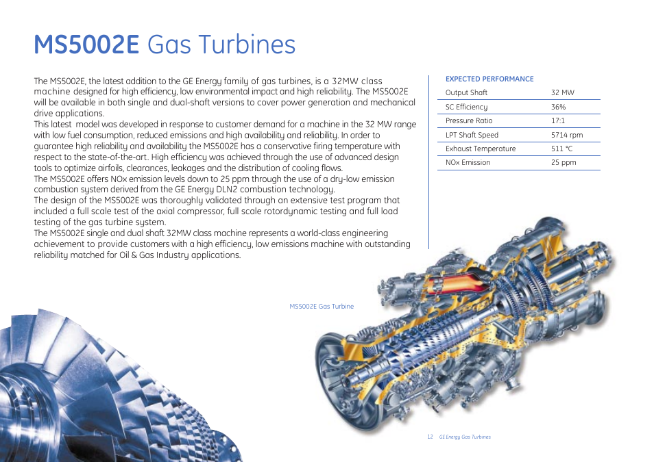 Ms5002e gas turbines | GE Gas Turbine User Manual | Page 12 / 31