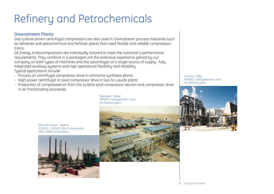 Refinery and petrochemicals | GE Gas Turbine User Manual | Page 24 / 31