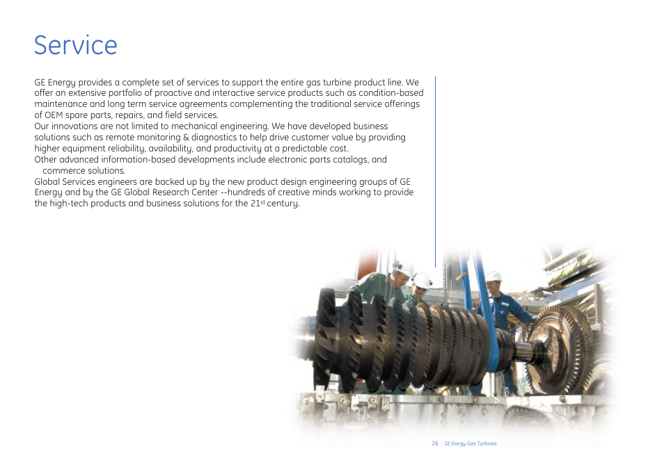 Service | GE Gas Turbine User Manual | Page 26 / 31