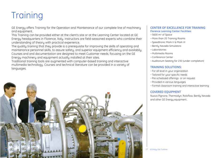 Training | GE Gas Turbine User Manual | Page 27 / 31