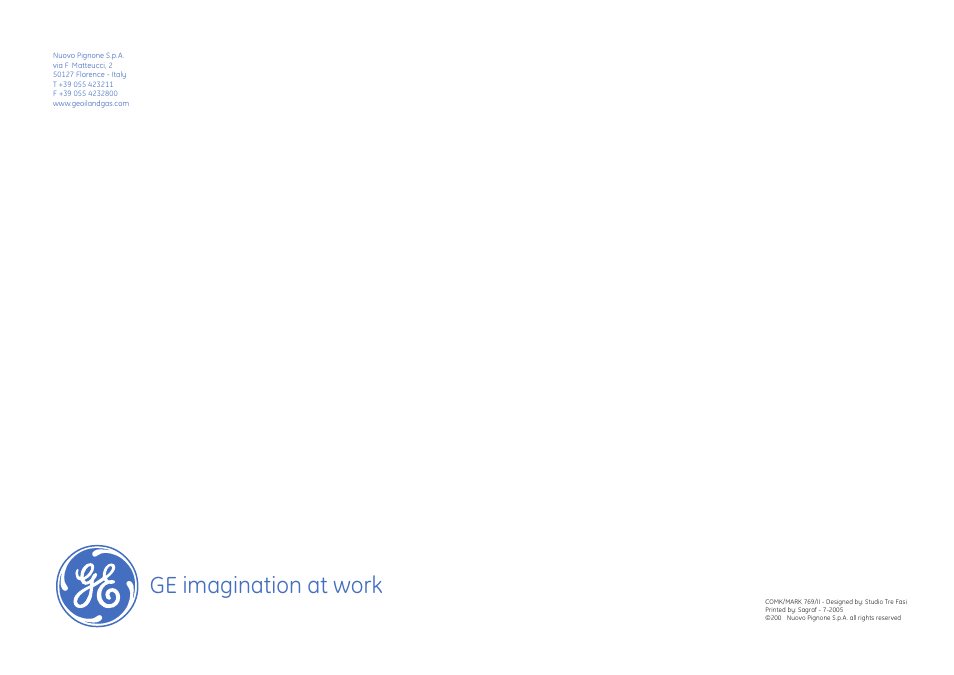 Ge imagination at work | GE Gas Turbine User Manual | Page 31 / 31