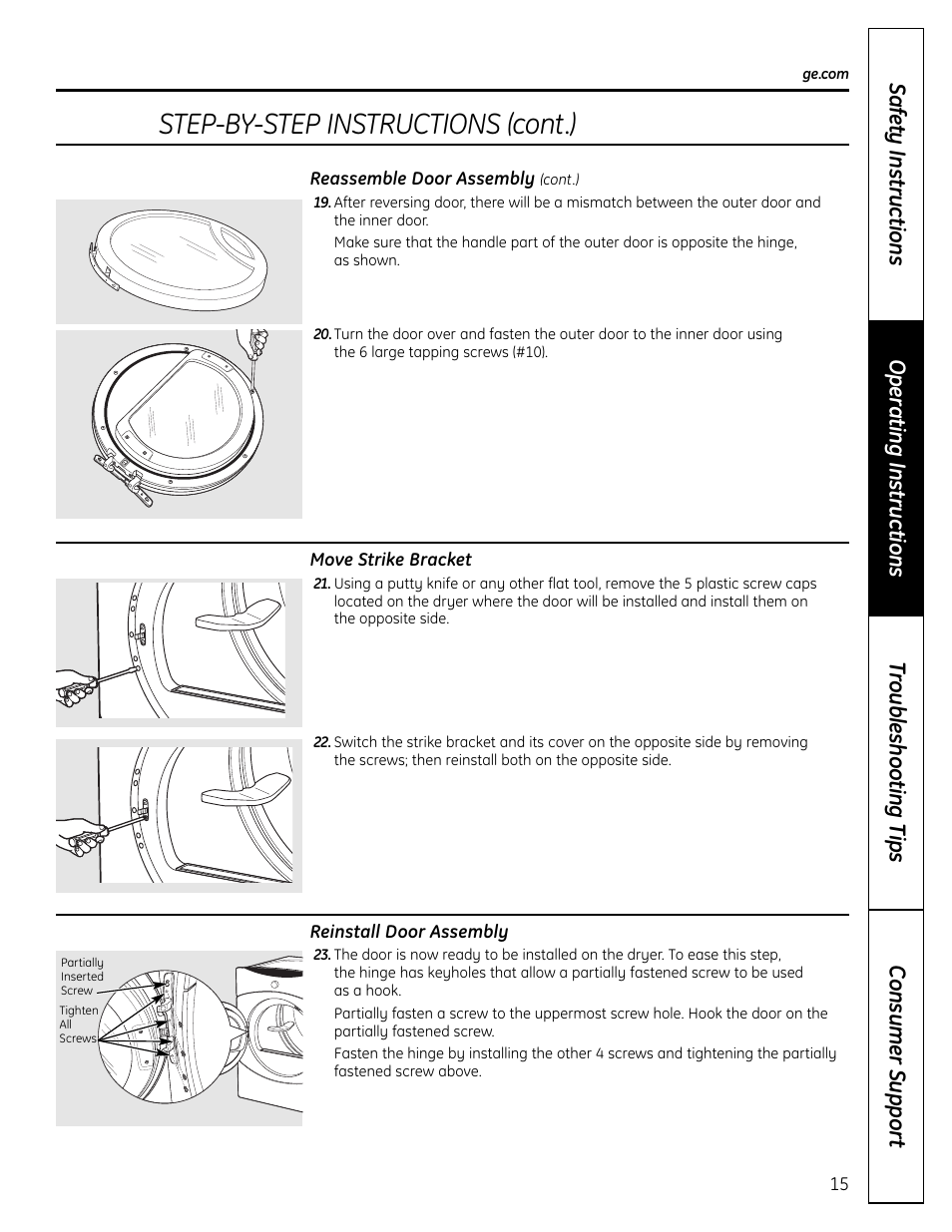 Step-by-step instructions (cont.) | GE DHDVH66 User Manual | Page 15 / 56