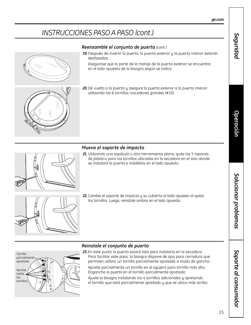 Instrucciones paso a paso (cont.) | GE DHDVH66 User Manual | Page 43 / 56