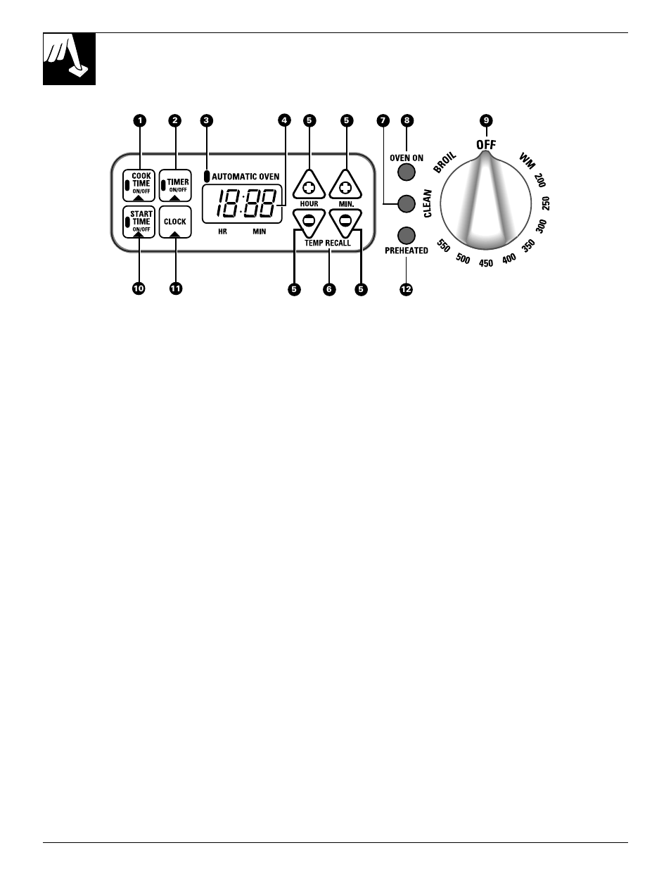 Clock and timer, Control settings, Clock and timer , 11 | Control settings , 11, 10 features of your oven control | GE EGR2000 User Manual | Page 10 / 52