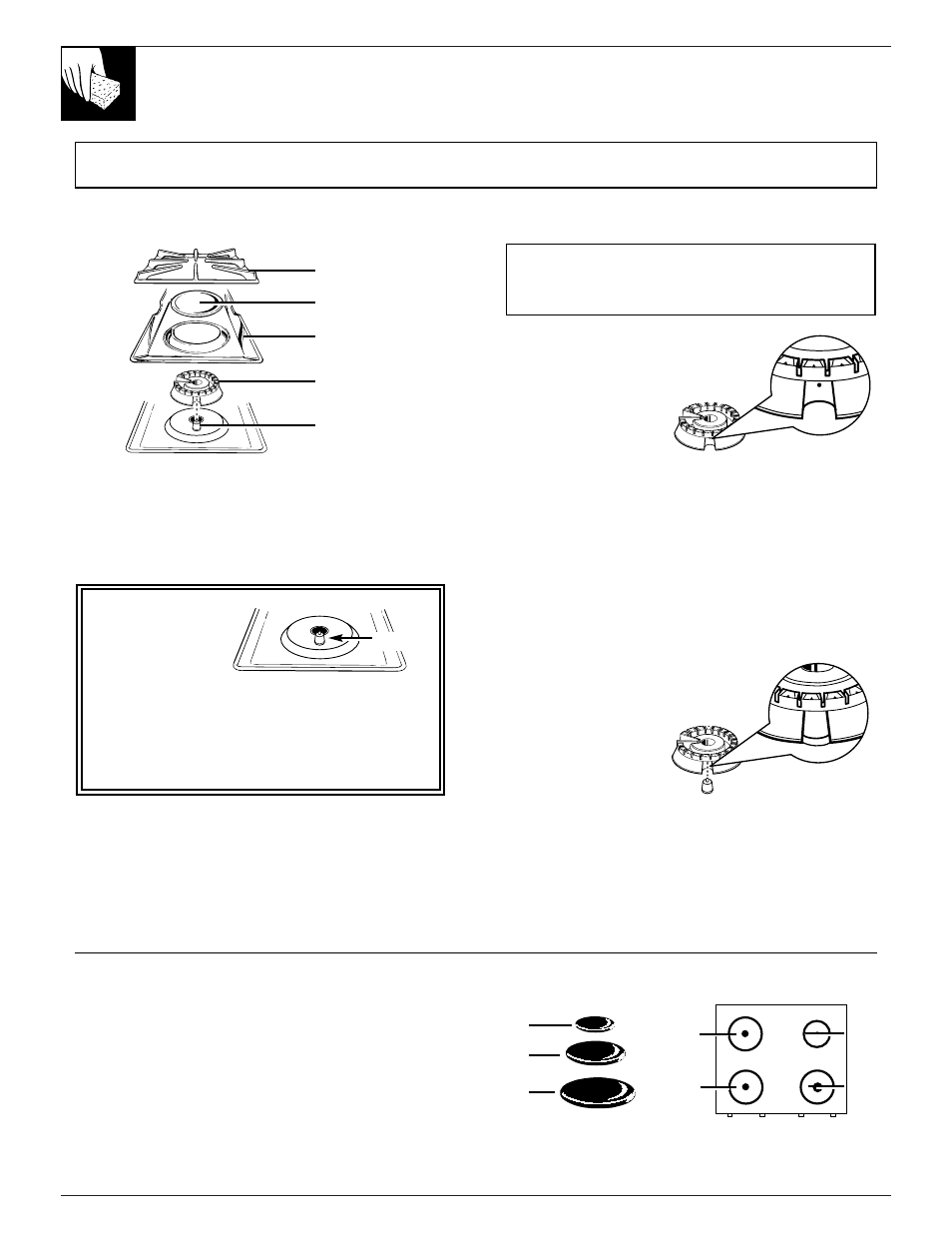 Care and cleaning, Sealed burner assemblies, Burner heads | Burner caps | GE EGR2000 User Manual | Page 28 / 52