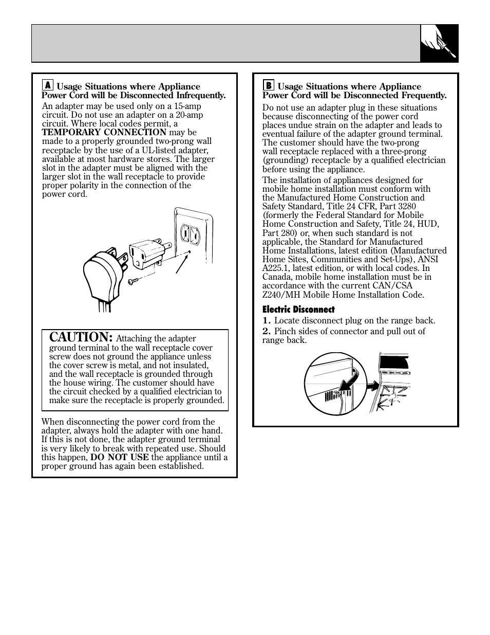 Caution | GE EGR2000 User Manual | Page 39 / 52