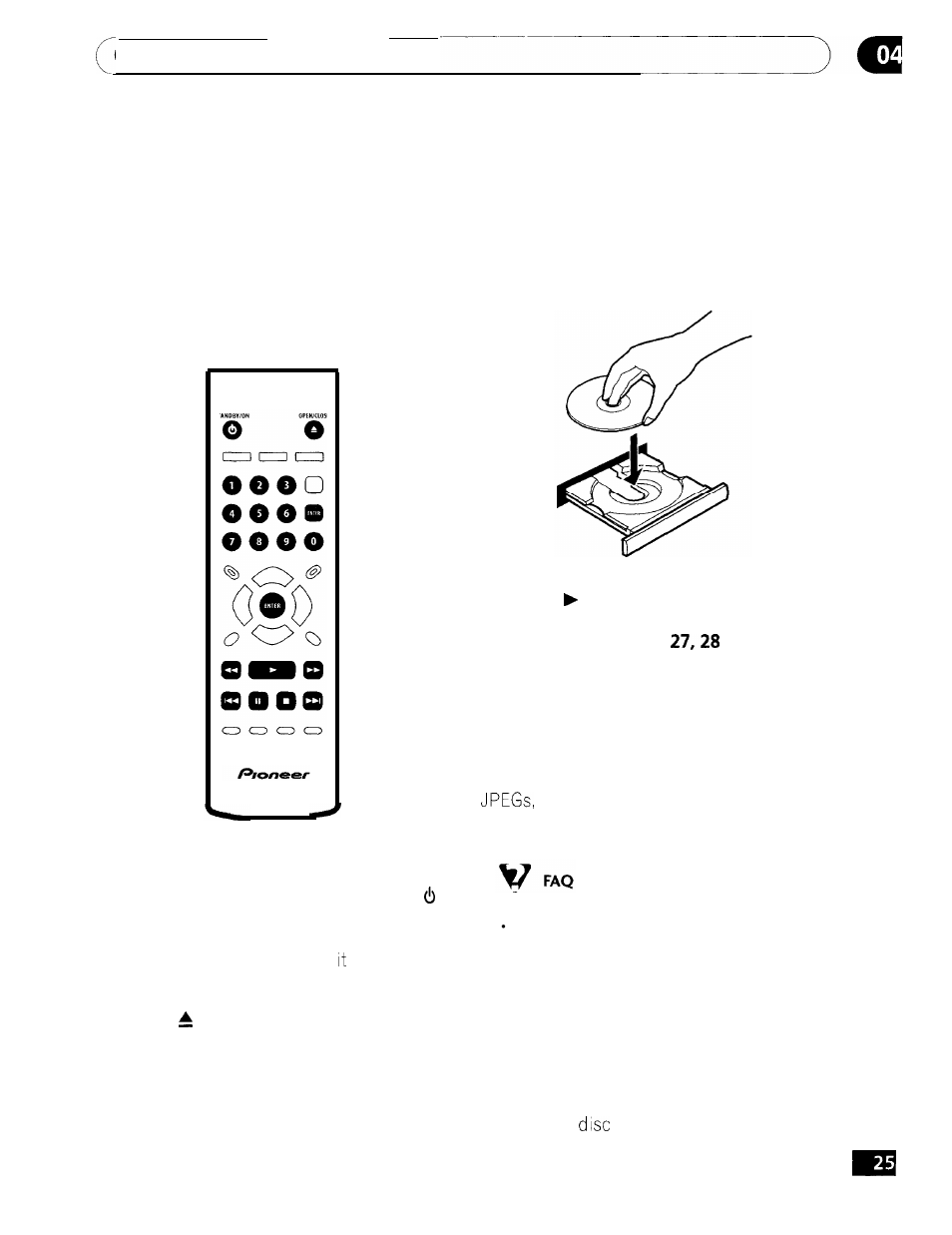 Playing discs, Getting started playing discs | GE DV-354 User Manual | Page 25 / 61