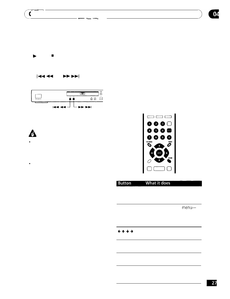 Dvd-video disc menus, Getting started, Front panel controls | GE DV-354 User Manual | Page 27 / 61