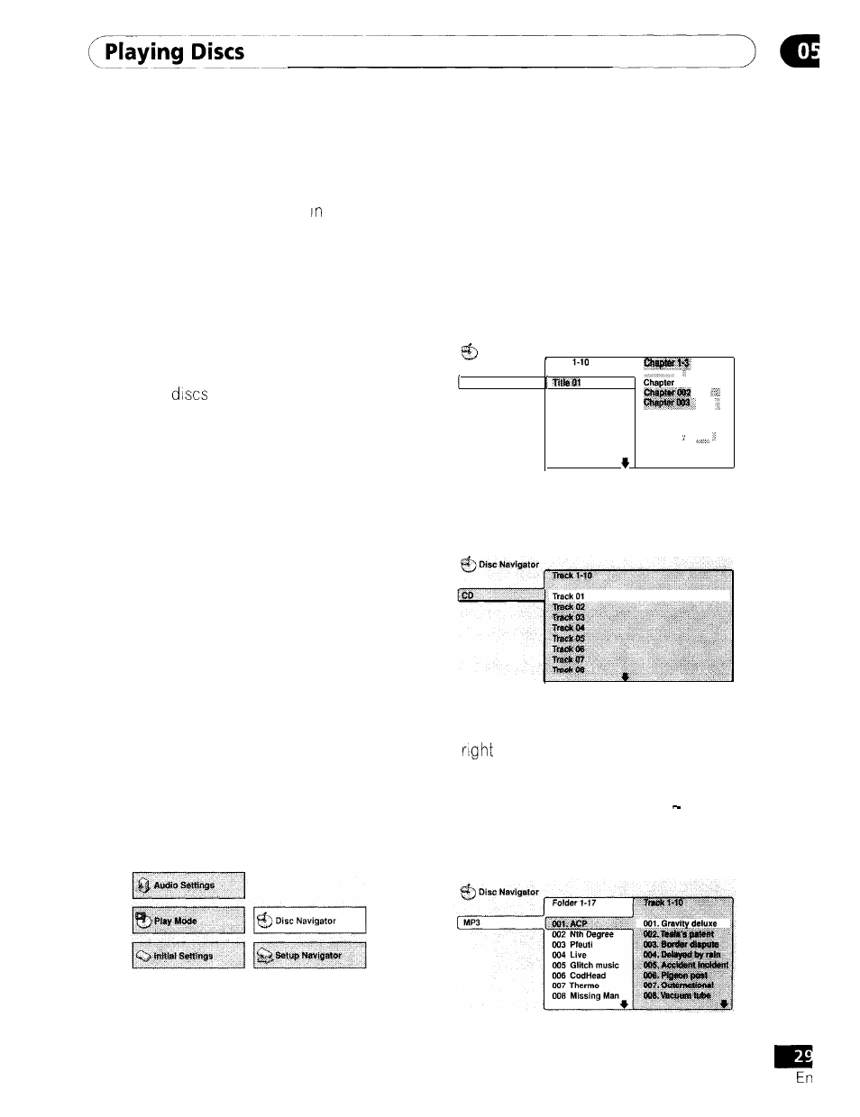 Using the disc navigator, Introduction | GE DV-354 User Manual | Page 29 / 61