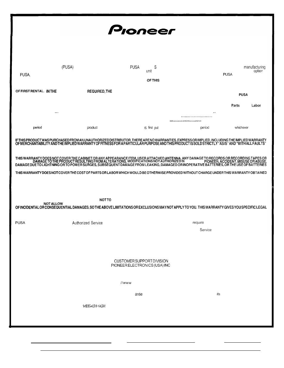 Warranty, Limited warranty | GE DV-354 User Manual | Page 61 / 61