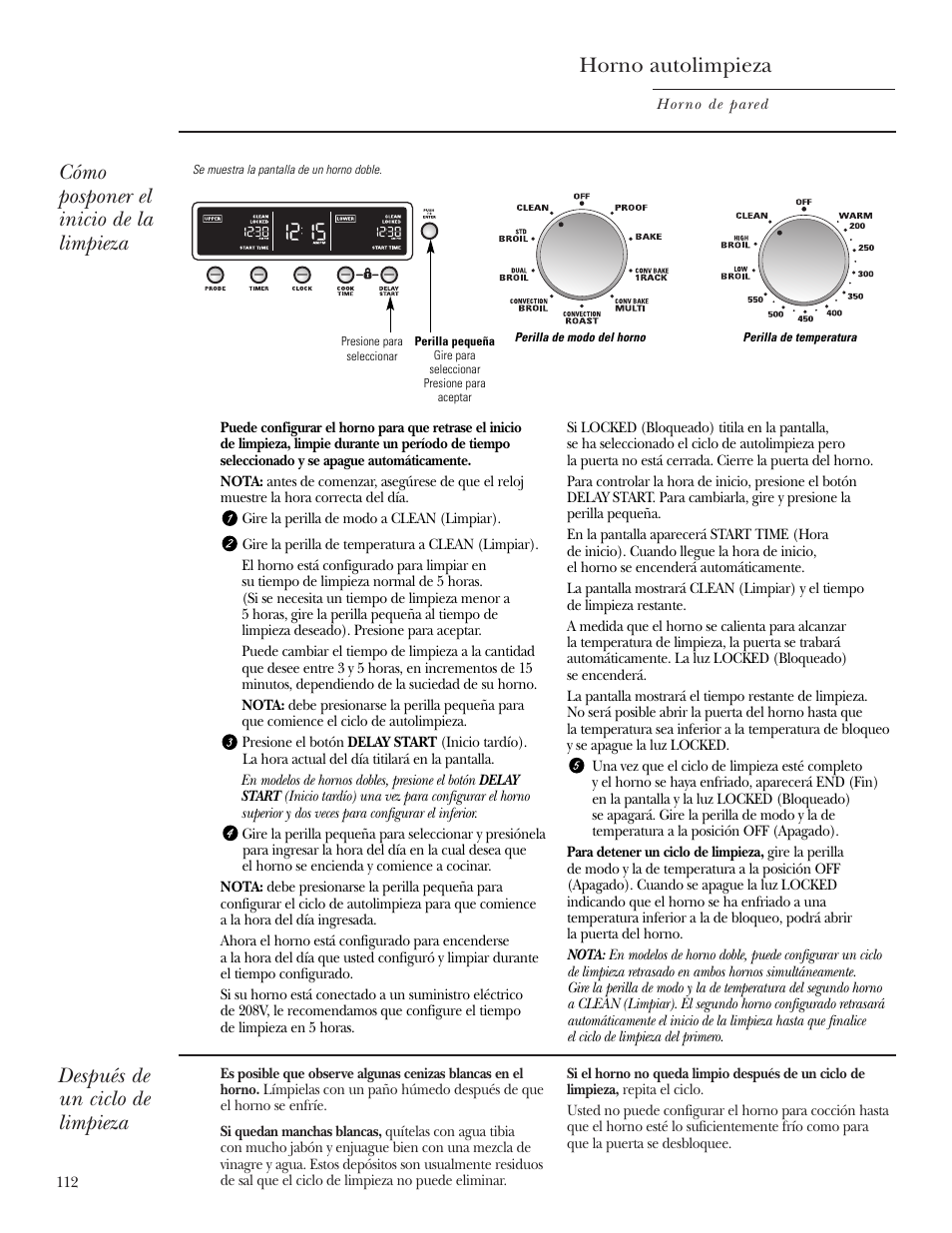 Después de un ciclo de limpieza | GE ZET2S User Manual | Page 112 / 128