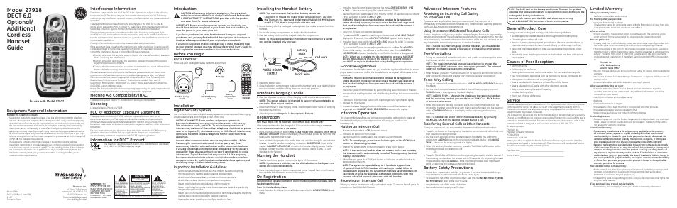GE 27913 User Manual | 2 pages
