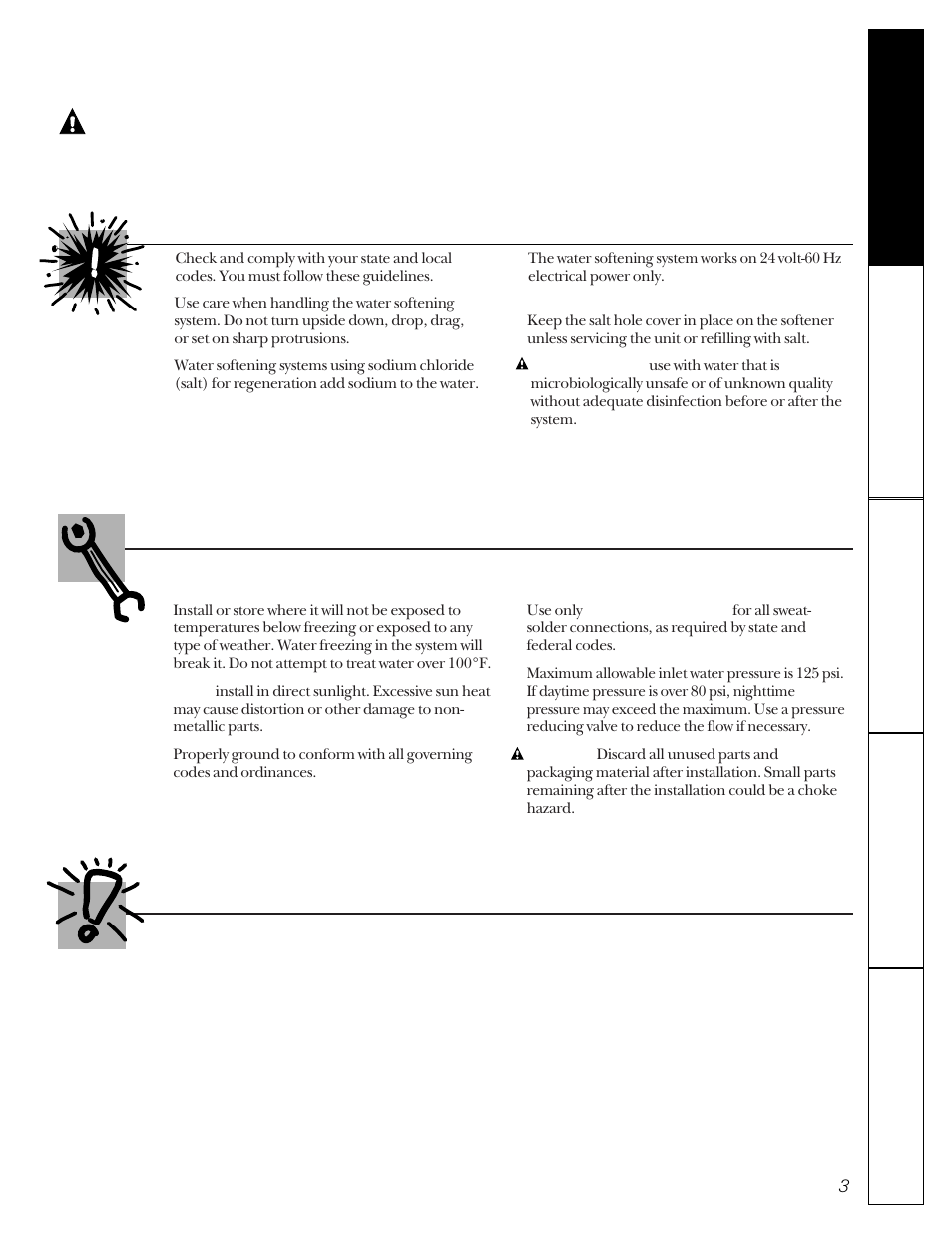 Safety information, Warning, Safety precautions | GE MONACO 6000A User Manual | Page 3 / 28