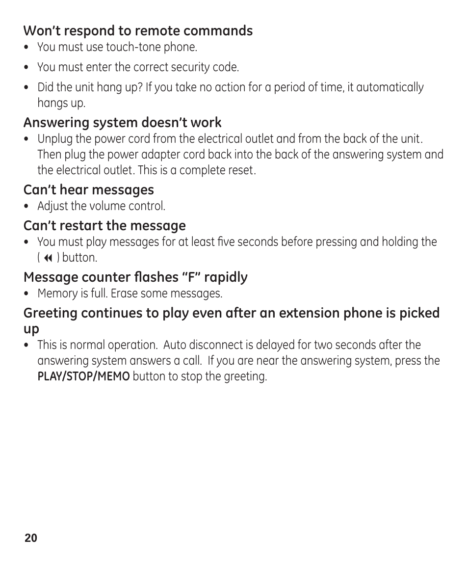 GE 00003287 User Manual | Page 20 / 52
