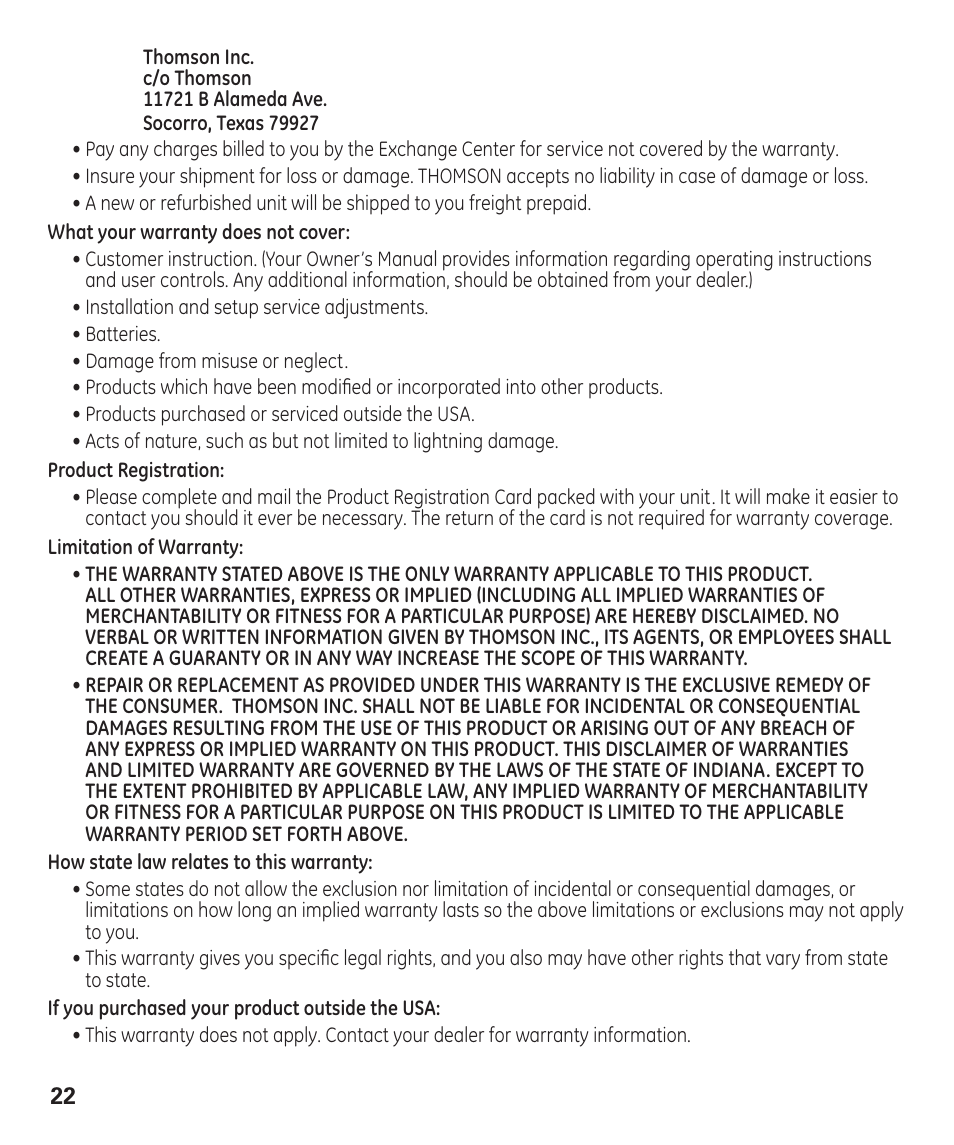 GE 00003287 User Manual | Page 22 / 52