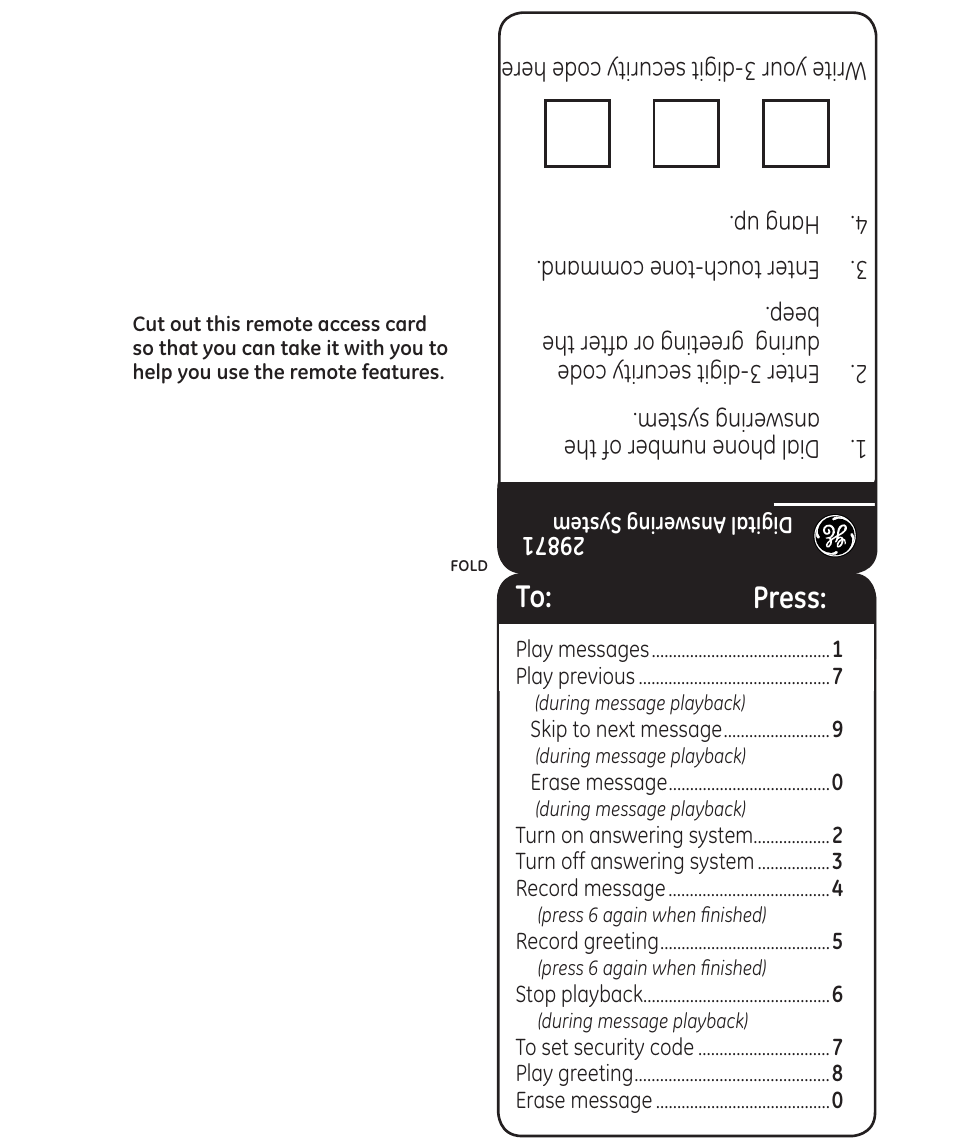 To: press | GE 00003287 User Manual | Page 23 / 52