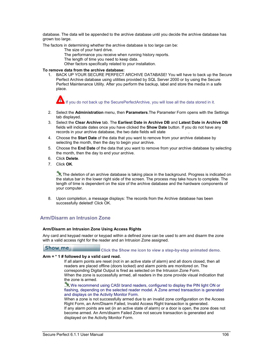 Arm/disarm an intrusion zone | GE v6 User Manual | Page 108 / 269