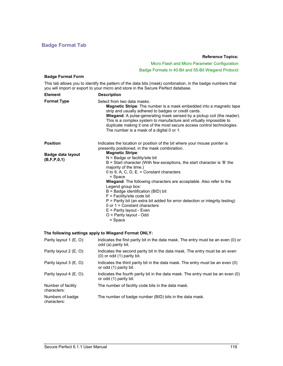 Badge format tab | GE v6 User Manual | Page 118 / 269