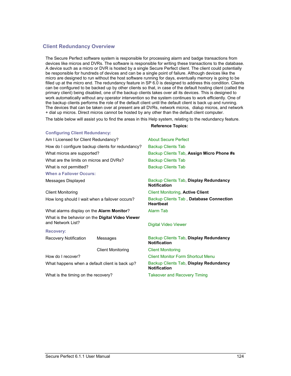 Client redundancy overview | GE v6 User Manual | Page 126 / 269