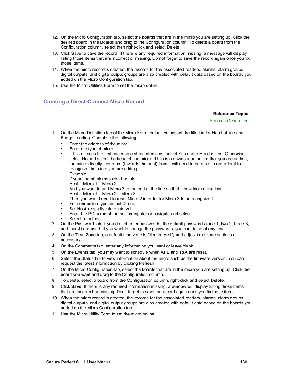 Creating a direct-connect micro record | GE v6 User Manual | Page 132 / 269